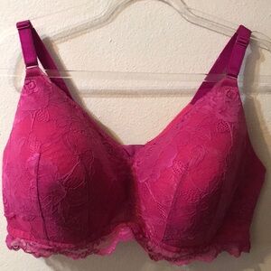 Chic Lace Bra in Rich Pink